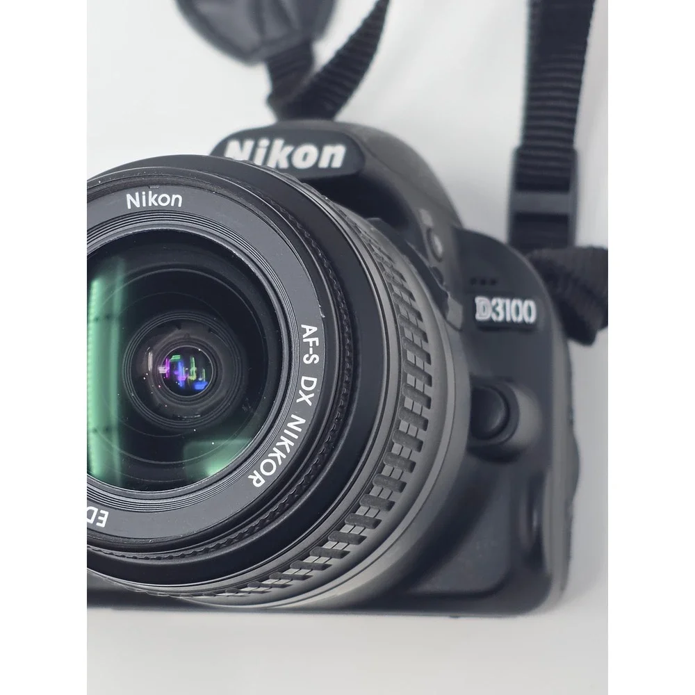 Nikon D3100 DSLR Camera Bundle 18-55mm 35mm 70-300mm Lenses Case Charger
